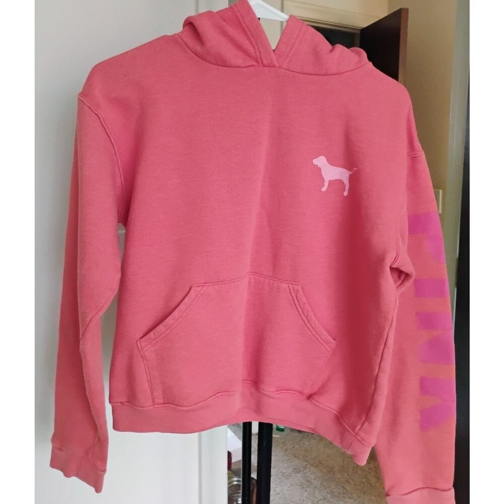 Vintage Orange PINK Hoodie. VS. Victoria's Secret.